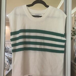 Evereve White Knit Top- Sleeveless Size M NWT